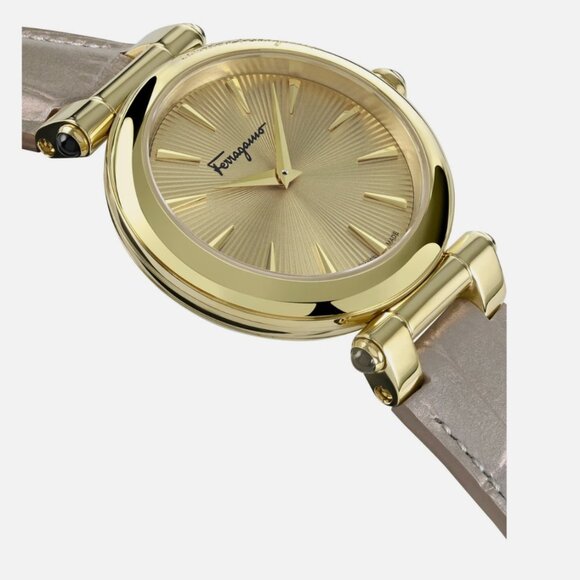 Ferragamo Womens Gold 36mm Strap Fashion Watch - Picture 3 of 4